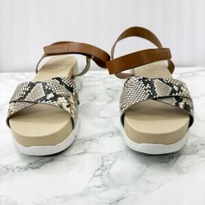 Cole‎ Haan Zero Gran Platform Criss Cross Snakeskin Sandal 8.5